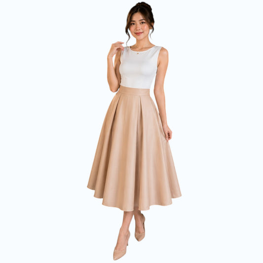 Modern Midi Skirt Premium Quality Fabric Heavy satin
