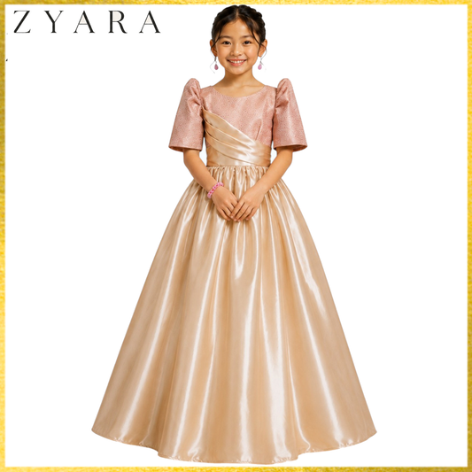 Modern Filipiniana long gown for kid Premium Quality fashionable simple elegant