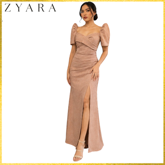 Filipiniana Long gown candy crush fabric simple and elegant design