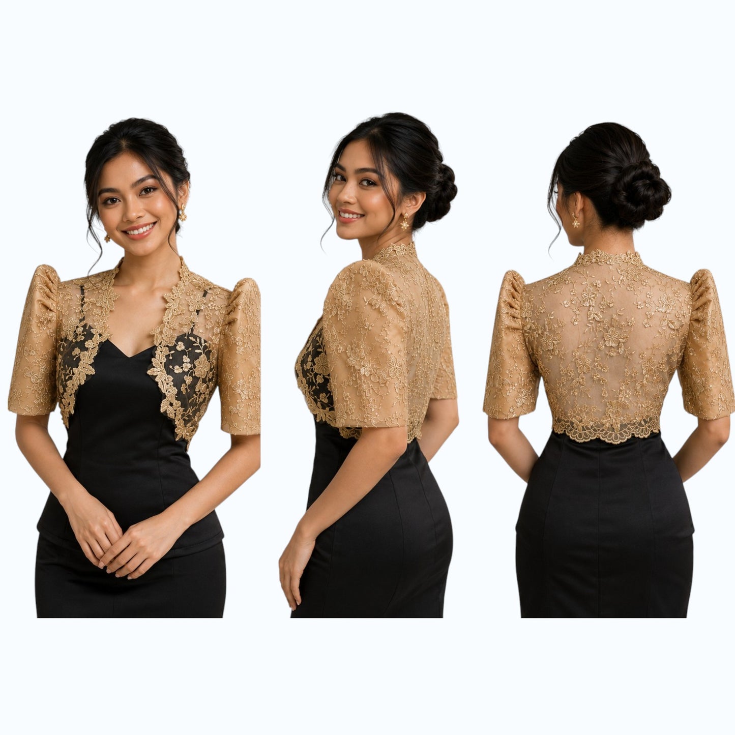 Filipiniana Bolero crop top Premium spanish lace fabric high Quality-BOLERO ONLY