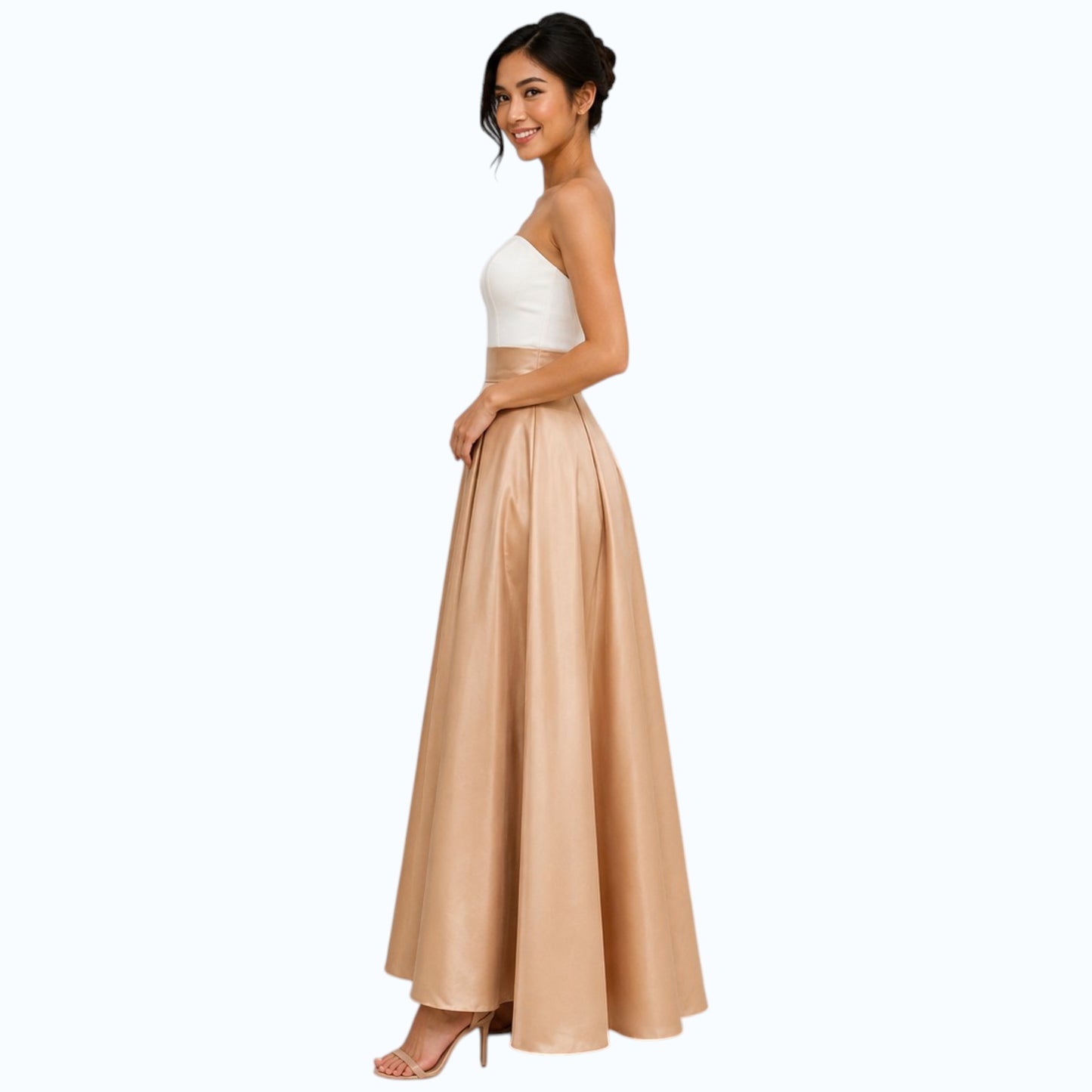 Modern Traditional Long gown Skirt Premium Heavy Satin Fabric