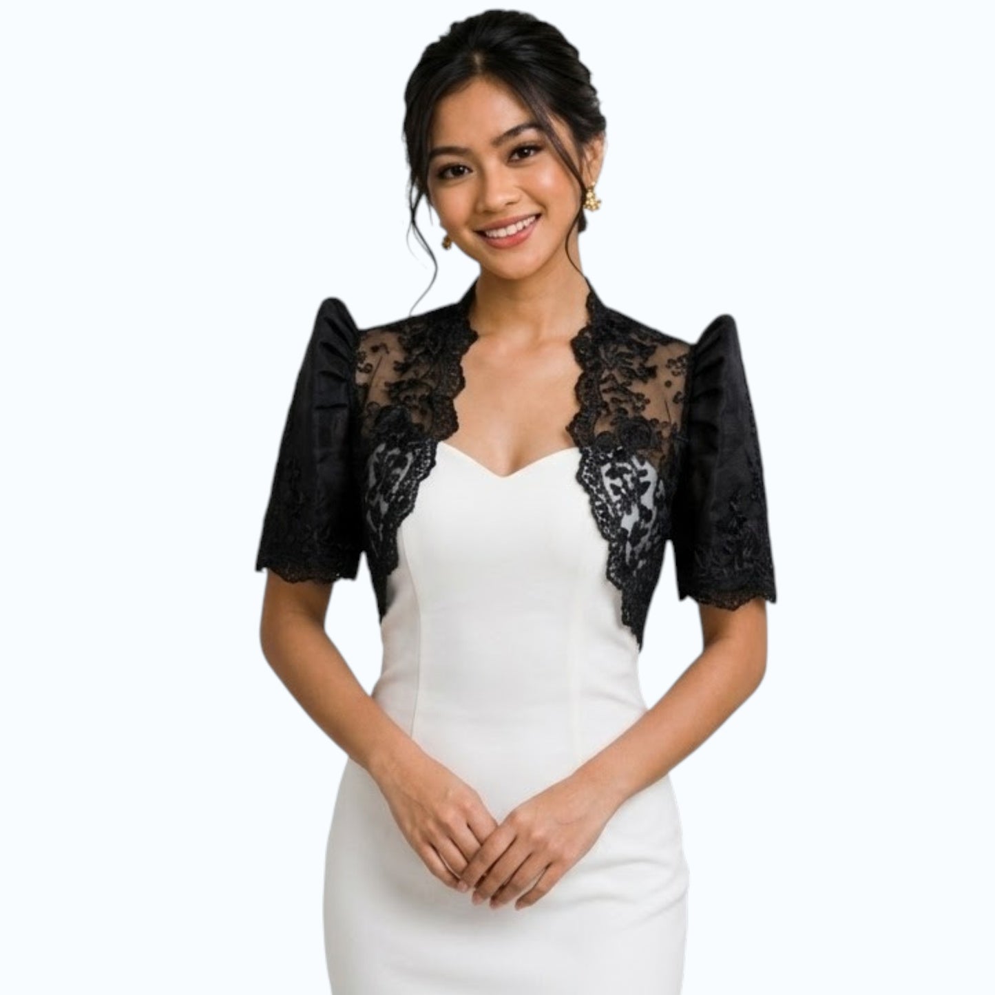 Premium Filipiniana Bolero Made of spanish lace fabric simple and elegant-BOLERO ONLY