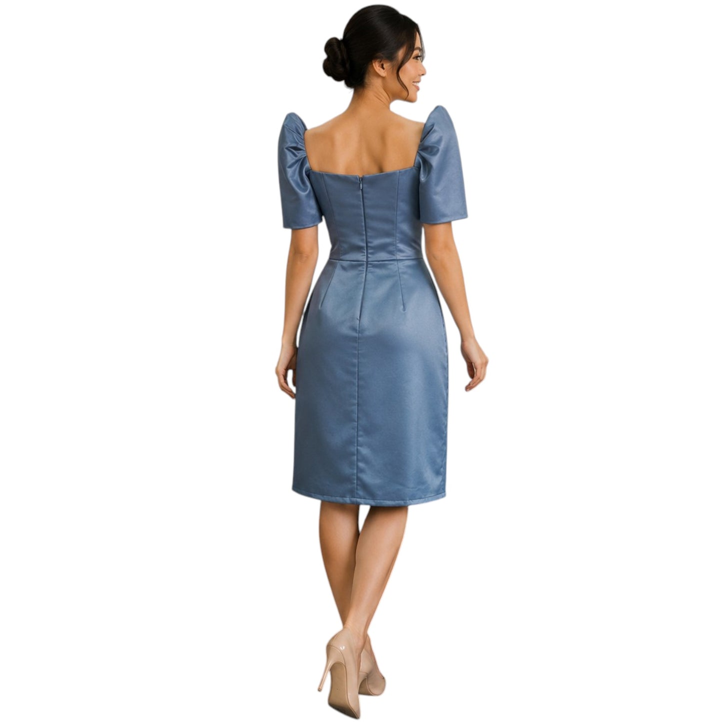 Filipiniana Mini Dress detachable Sleeve Premium Duchess fabric fashionable