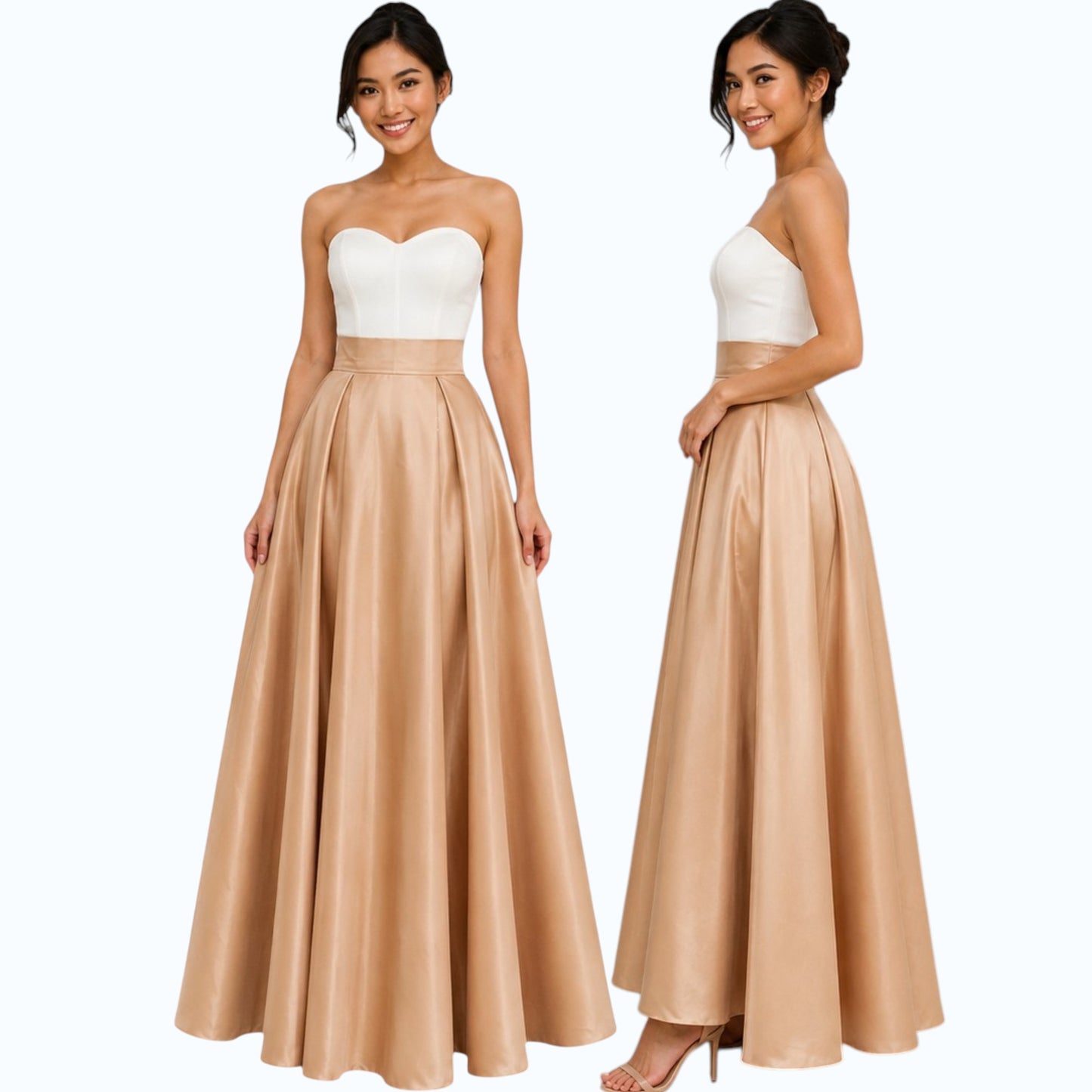 Modern Traditional Long gown Skirt Premium Heavy Satin Fabric
