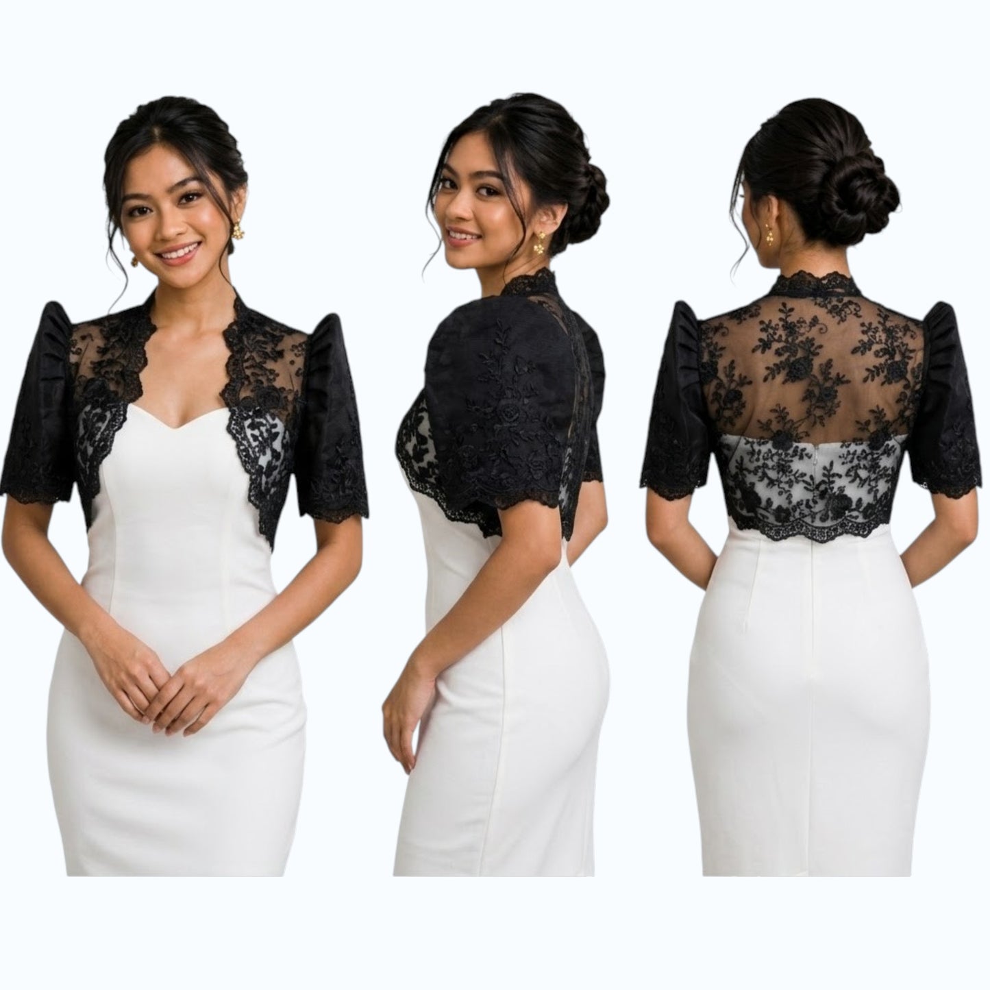 Premium Filipiniana Bolero Made of spanish lace fabric simple and elegant-BOLERO ONLY