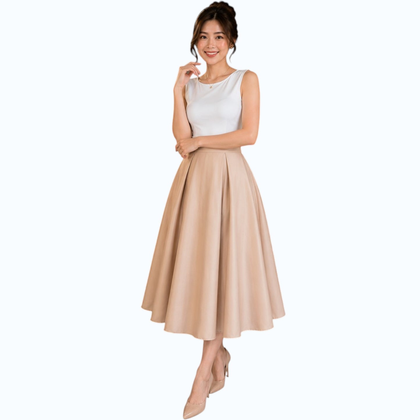 Modern Midi Skirt Premium Quality Fabric Heavy satin