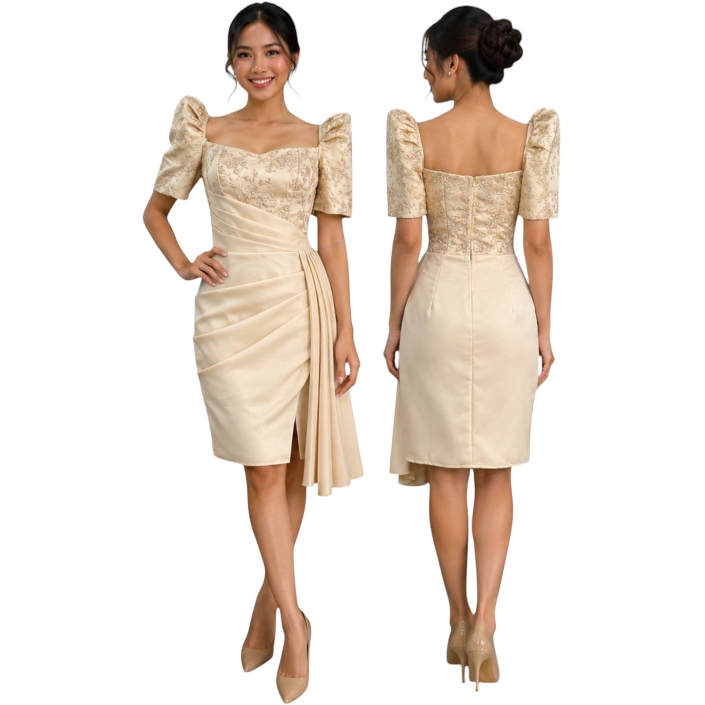 Filipiniana Mini dress spanish lace top premiun quality