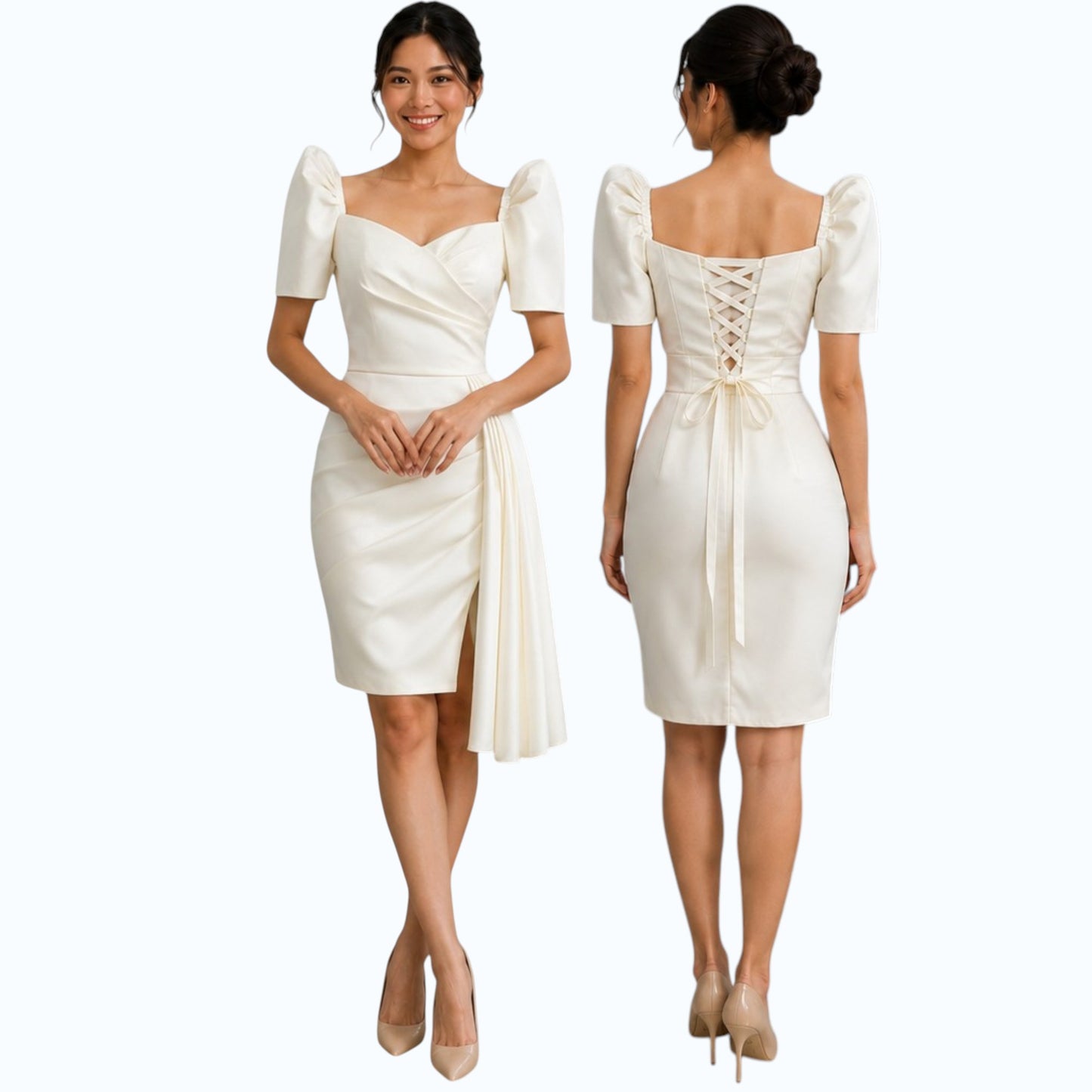 Filipiniana Modern Midi Dress simple design fashionable Premium Quality