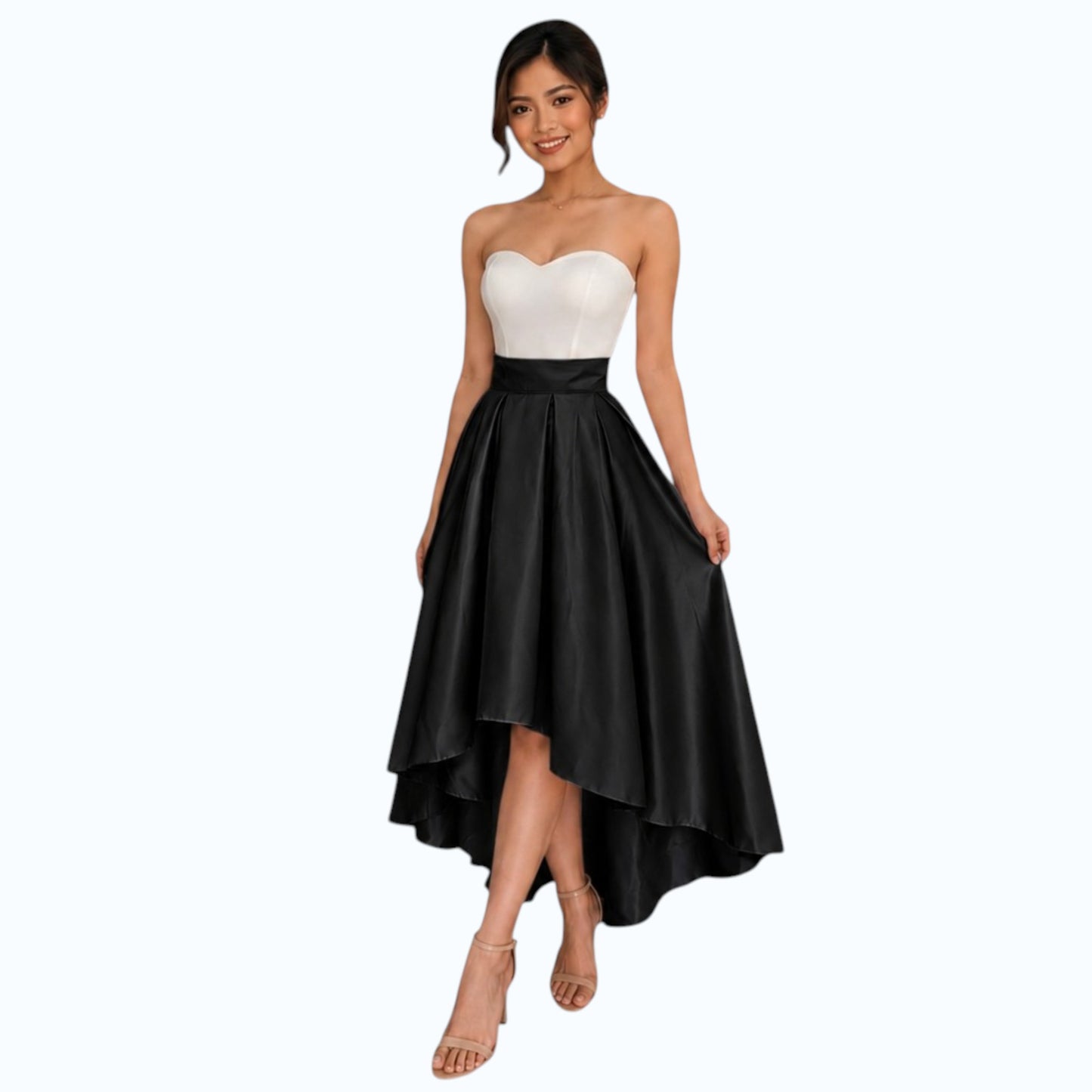 Premium Modern Long back skirt hi-low high quality fabric Heavy satin