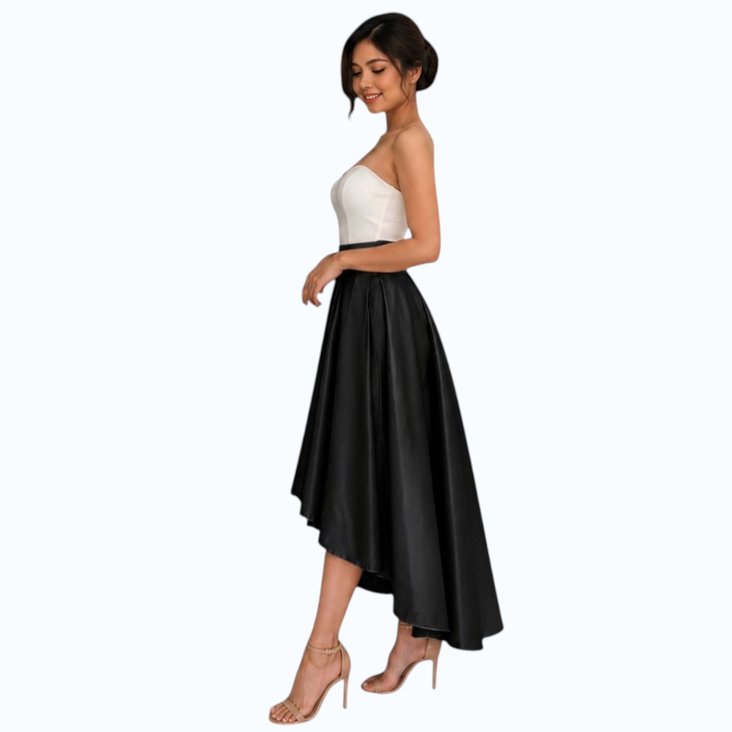 Premium Modern Long back skirt hi-low high quality fabric Heavy satin