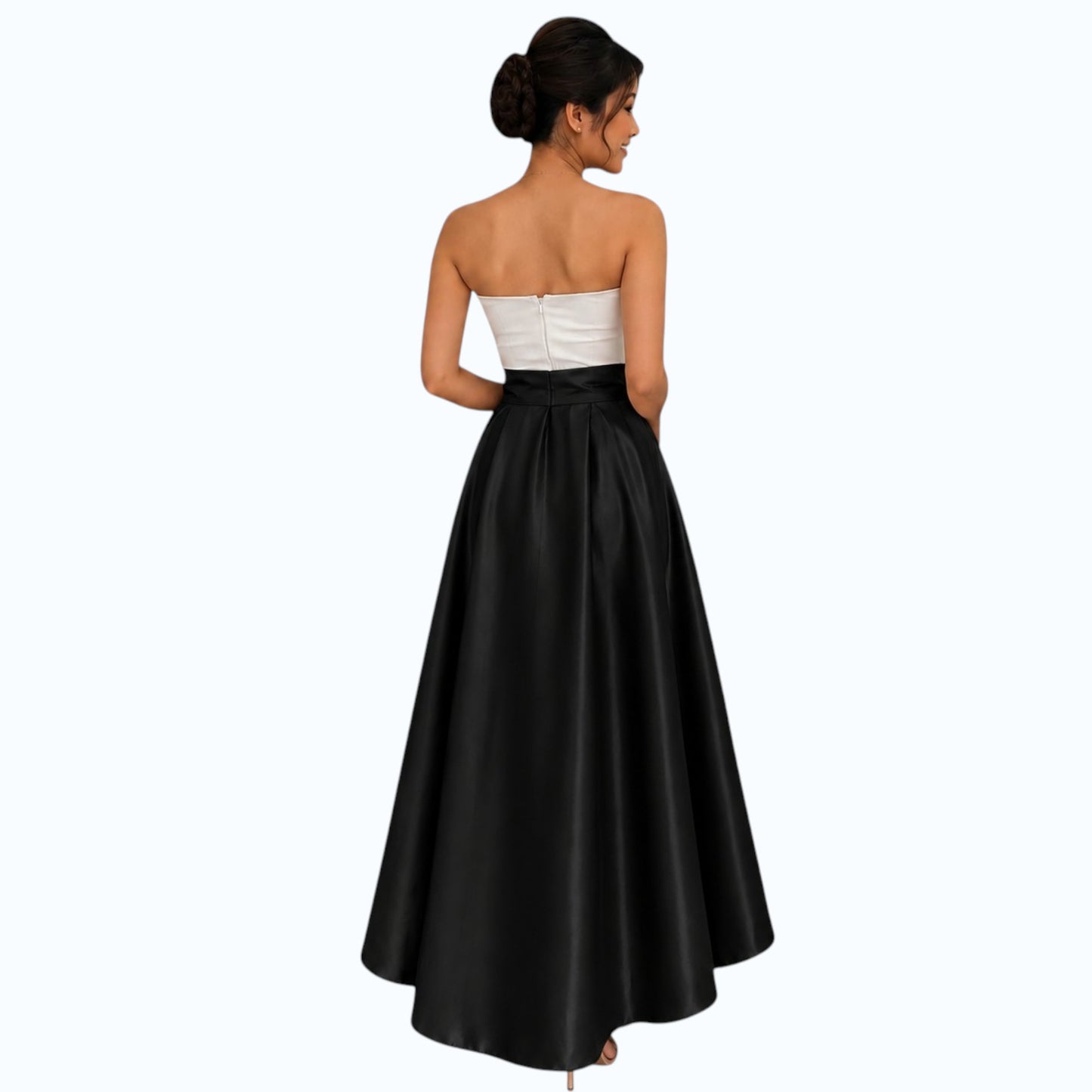 Premium Modern Long back skirt hi-low high quality fabric Heavy satin