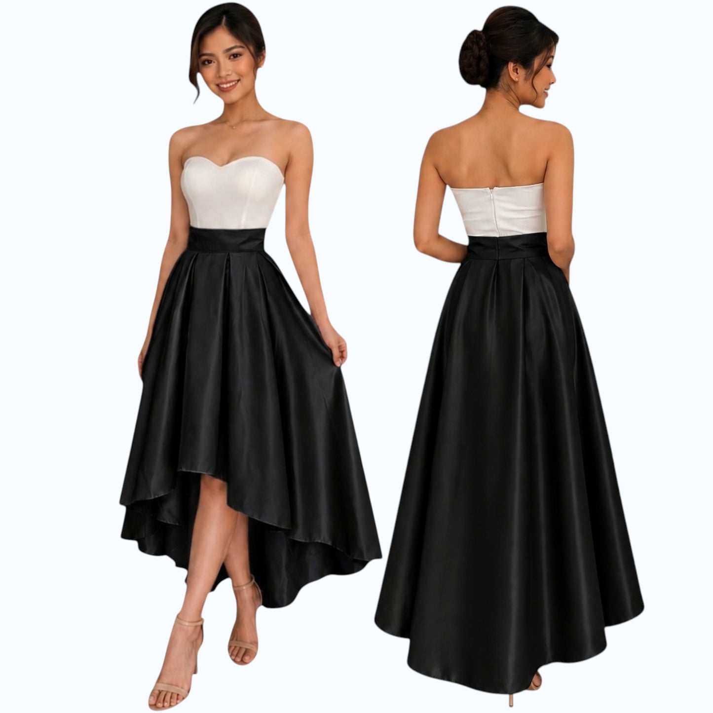 Premium Modern Long back skirt hi-low high quality fabric Heavy satin