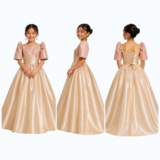 Modern Filipiniana long gown for kid Premium Quality fashionable simple elegant