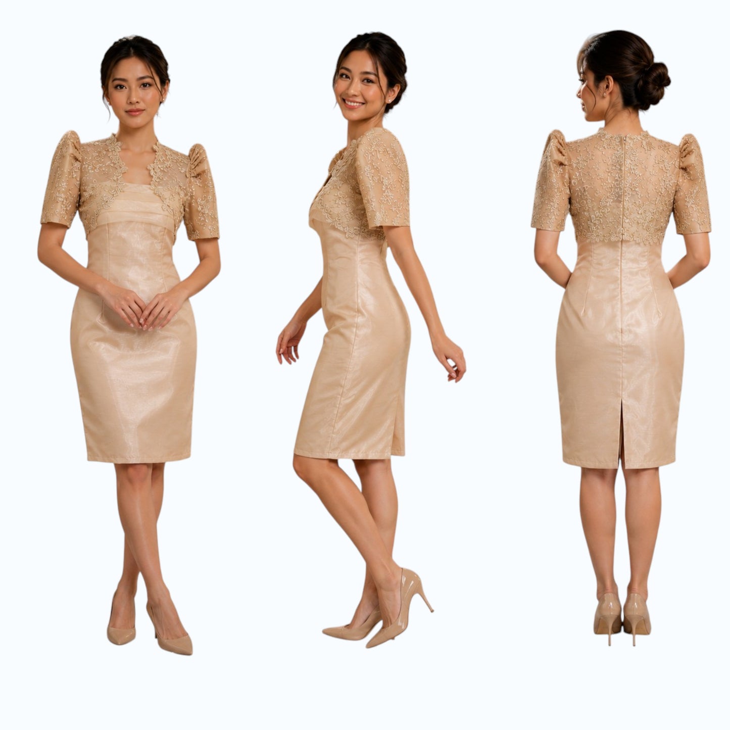 Premium Filipiniana Bolero crop and midi tube dress organza high quality Separate
