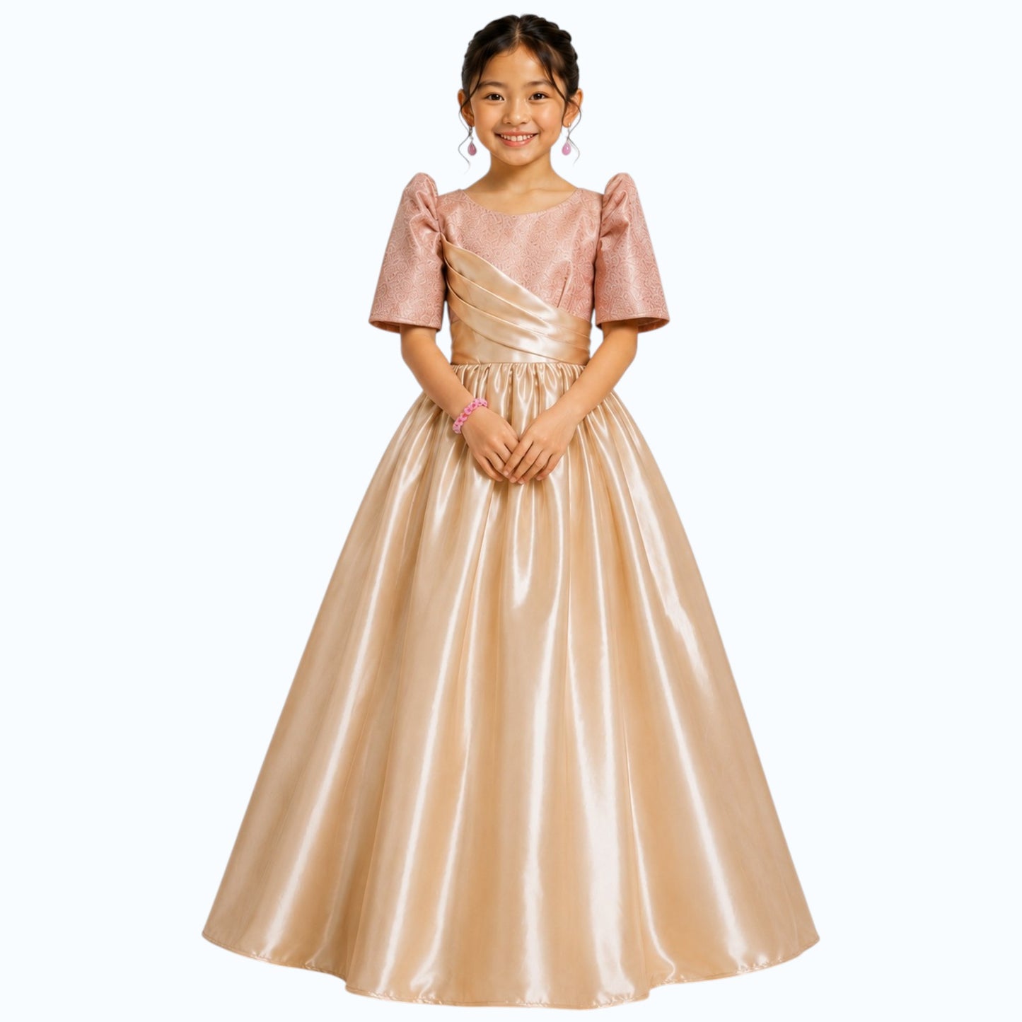 Modern Filipiniana long gown for kid Premium Quality fashionable simple elegant