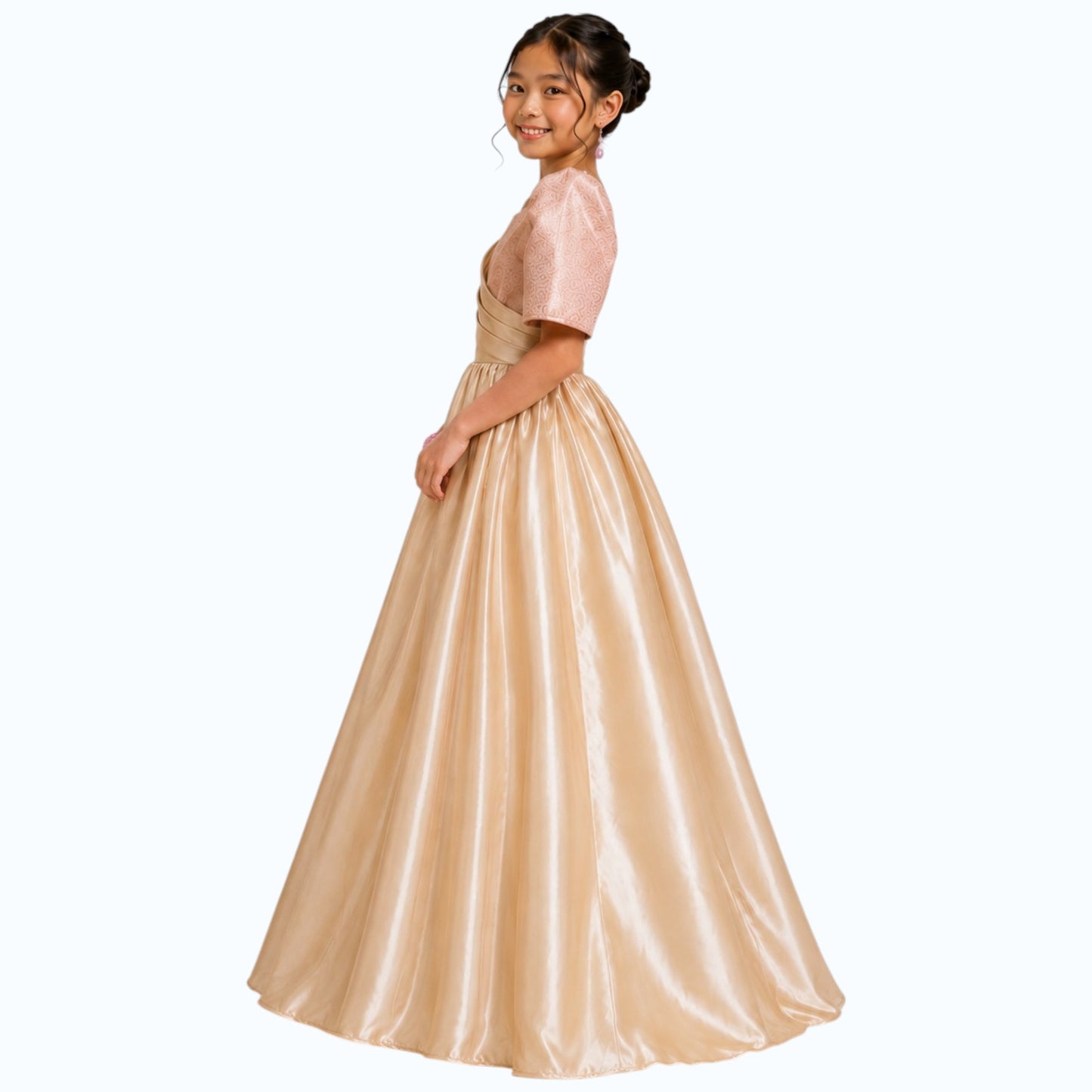 Modern Filipiniana long gown for kid Premium Quality fashionable simple elegant