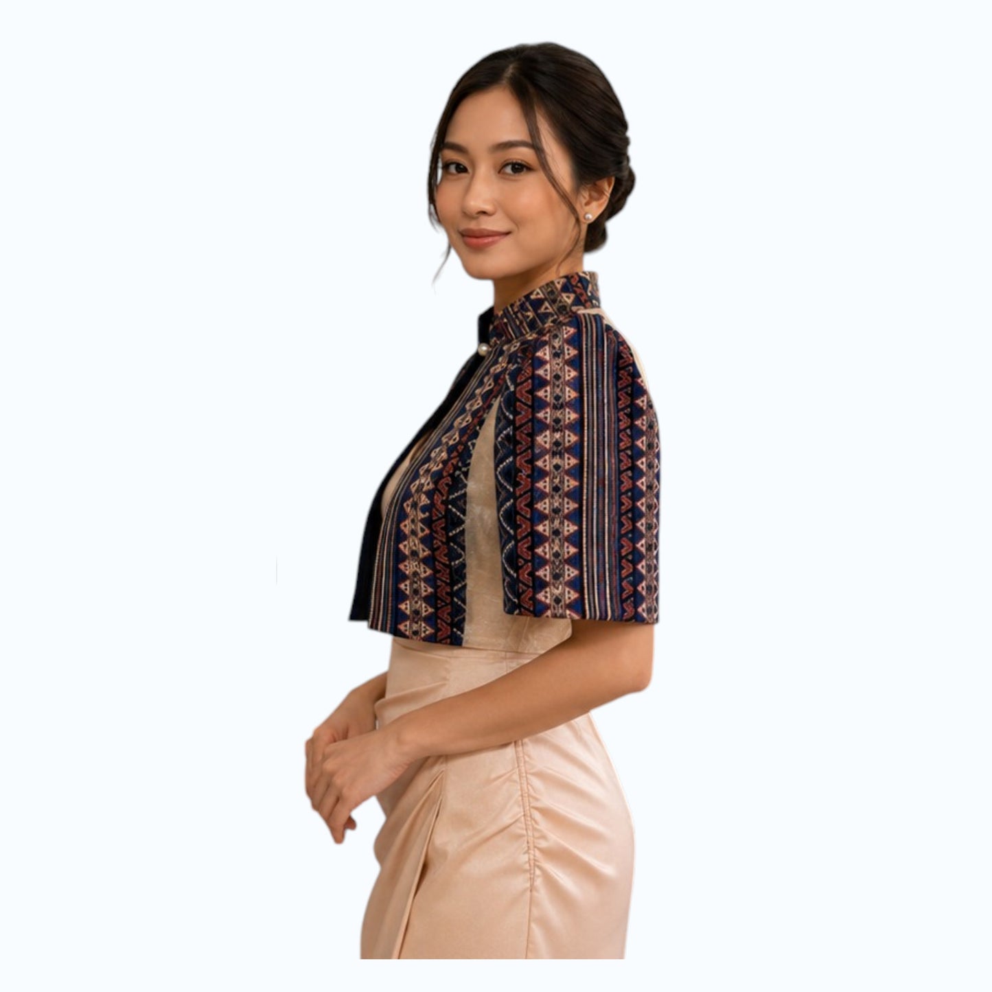 Modern Filipiniana Bolero square Cut Ethic Design