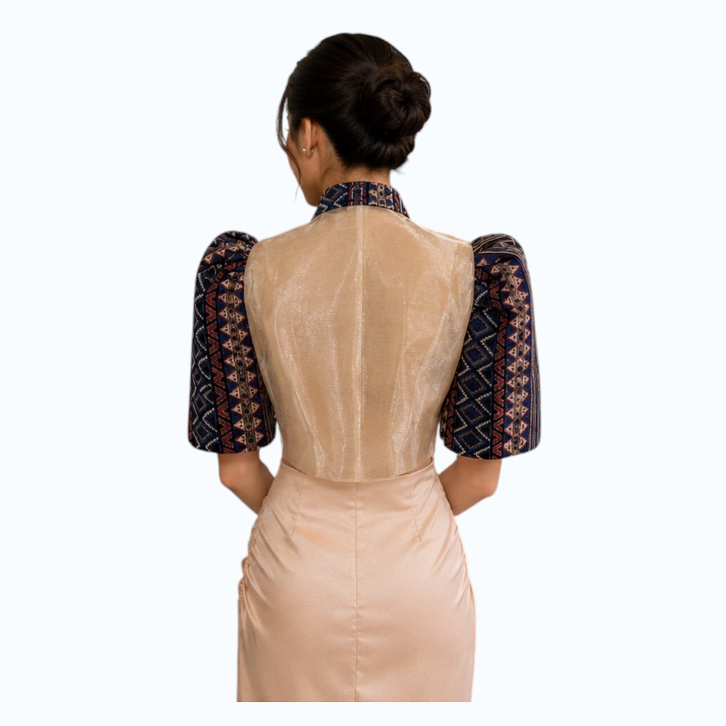 Modern Filipiniana Bolero square Cut Ethic Design
