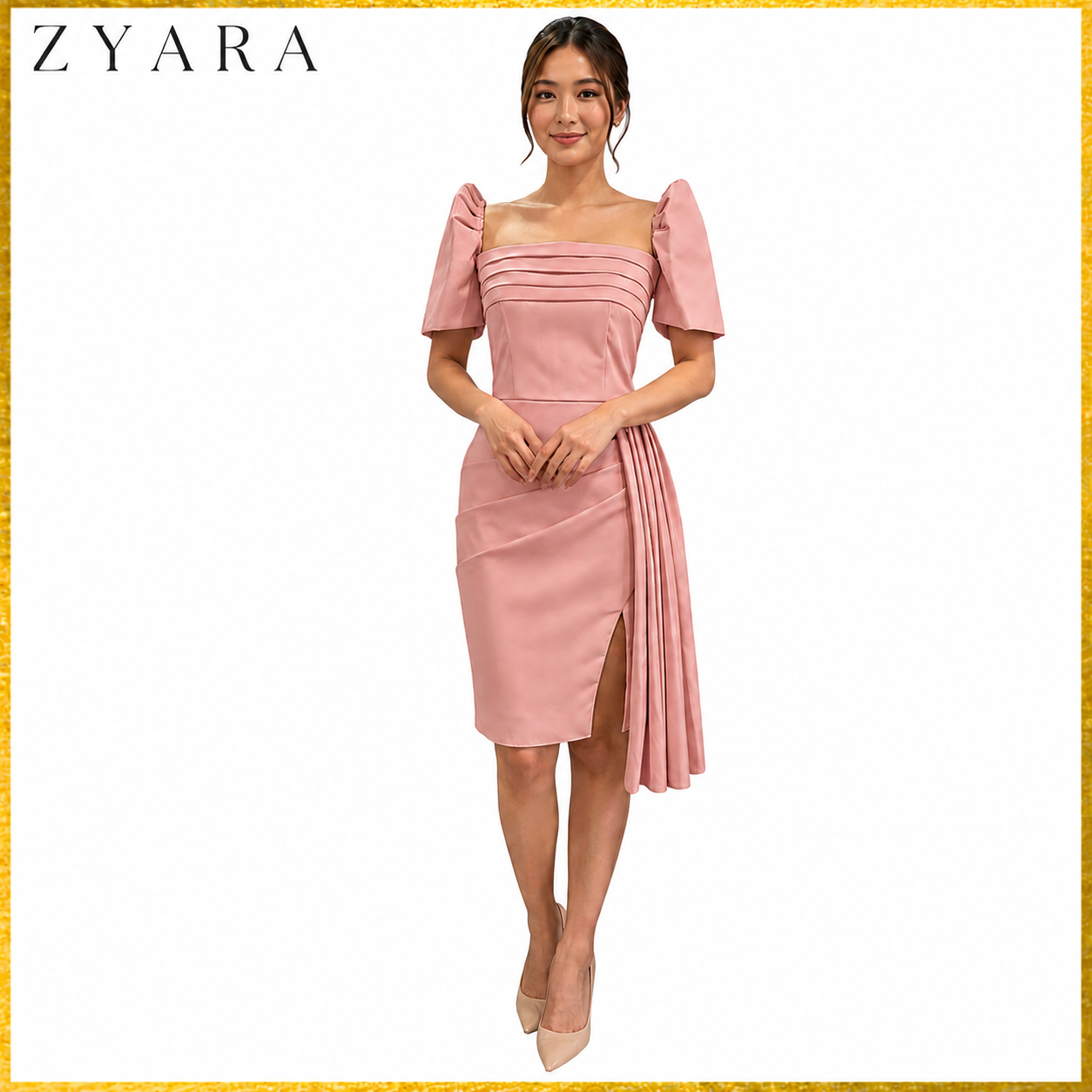 Modern Filipiniana Pencil dress with detachable filipiniana Sleeve