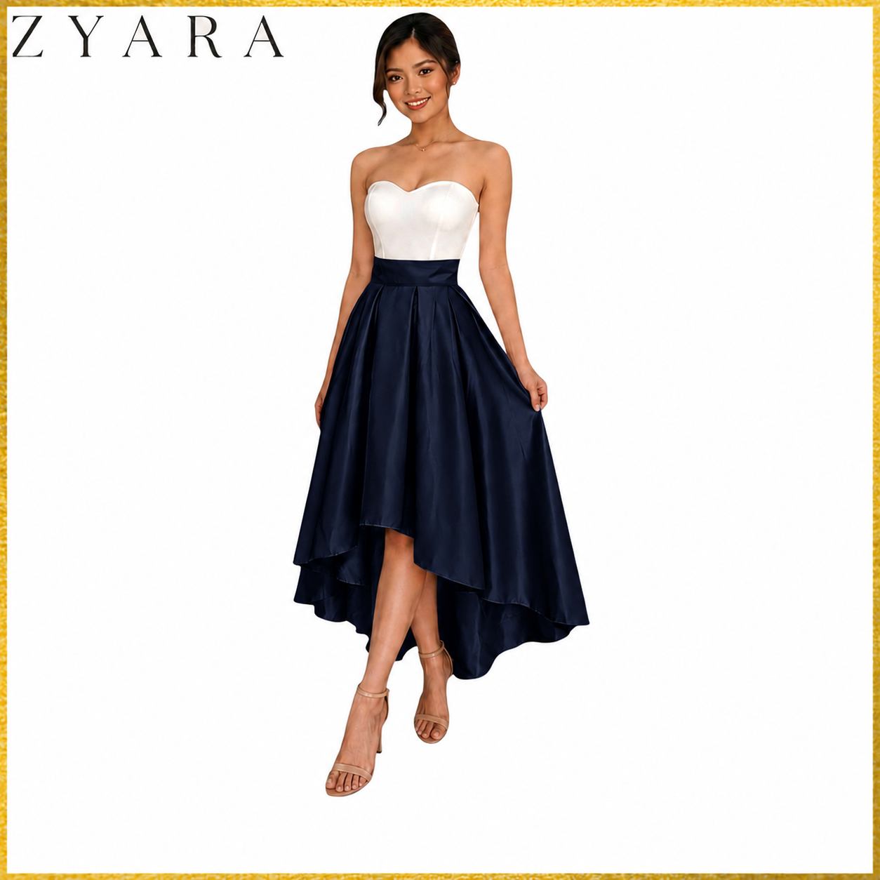 Premium Modern Long back skirt hi-low high quality fabric Heavy satin