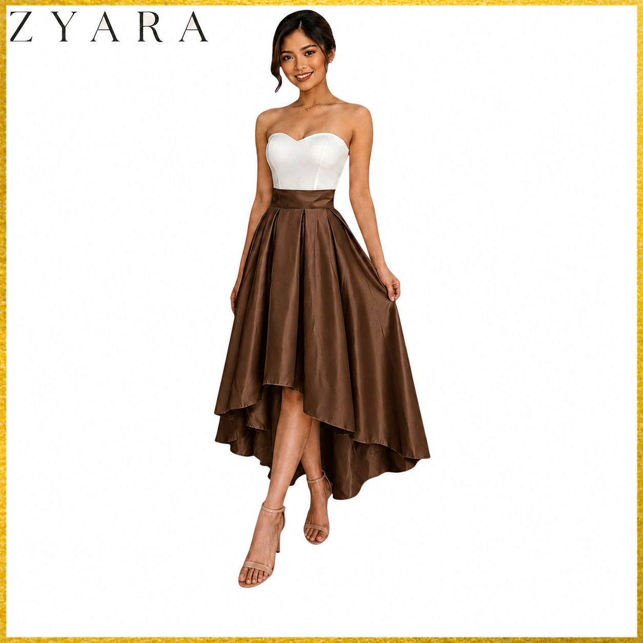 Premium Modern Long back skirt hi-low high quality fabric Heavy satin