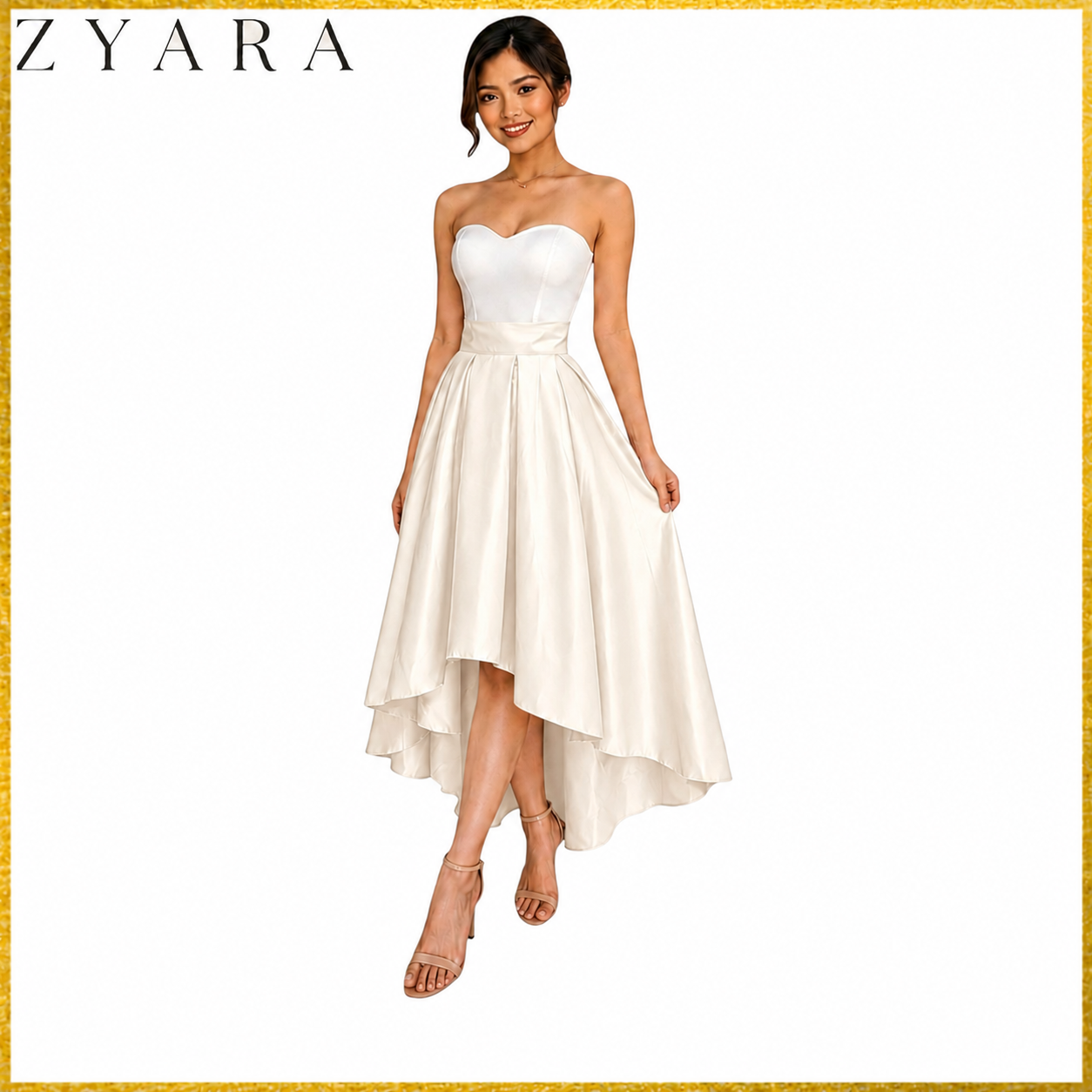 Premium Modern Long back skirt hi-low high quality fabric Heavy satin