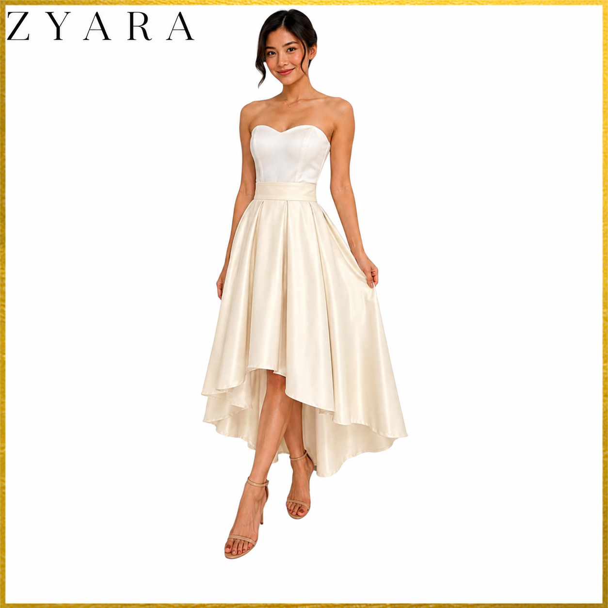 Premium Modern Long back skirt hi-low high quality fabric Heavy satin
