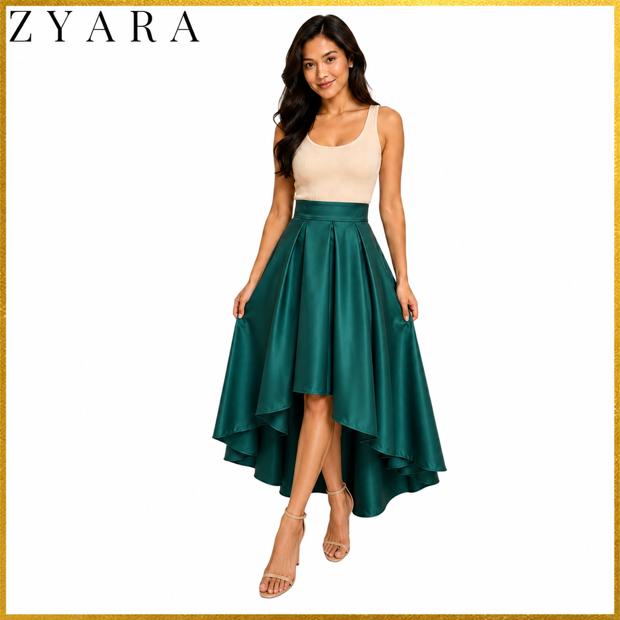 Premium Modern Long back skirt hi-low high quality fabric Heavy satin