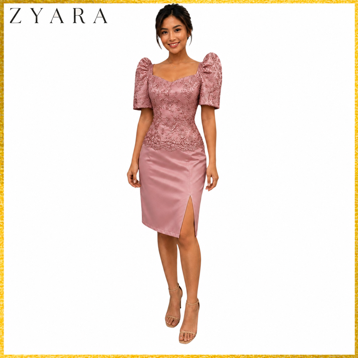 Modern Filipiniana Fitting Mini Dress simple and elegant design