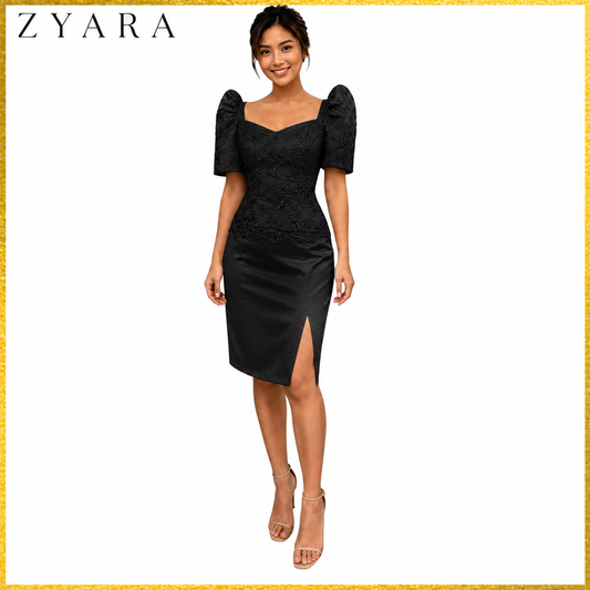 Modern Filipiniana Fitting Mini Dress simple and elegant design