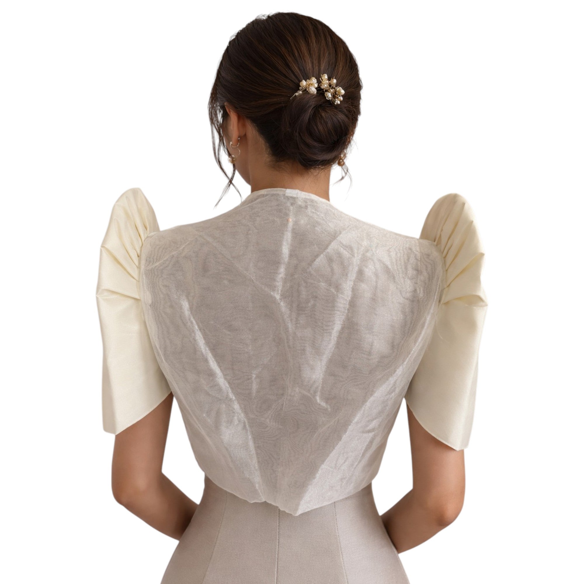 Filipiniana Bolero Pinya Organza with Patching lace design-BOLERO ONLY