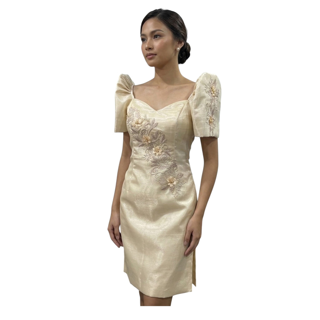 Filipiniana Fitting Below the knee Premium Organza with patching lace