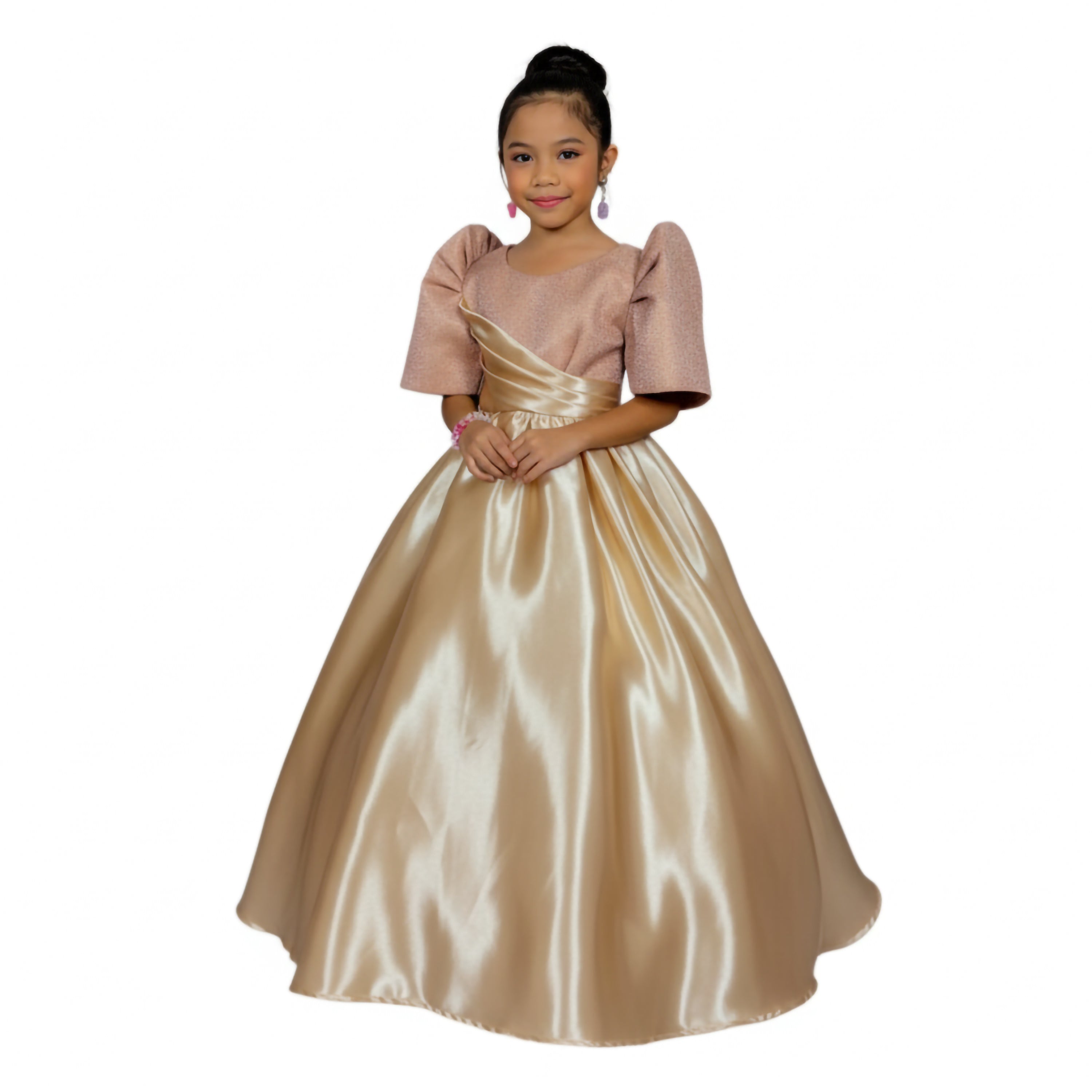 Modern Filipiniana long gown for kid Premium Quality fashionable simple elegant