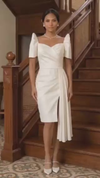 Filipiniana Modern Midi Dress simple design fashionable Premium Quality