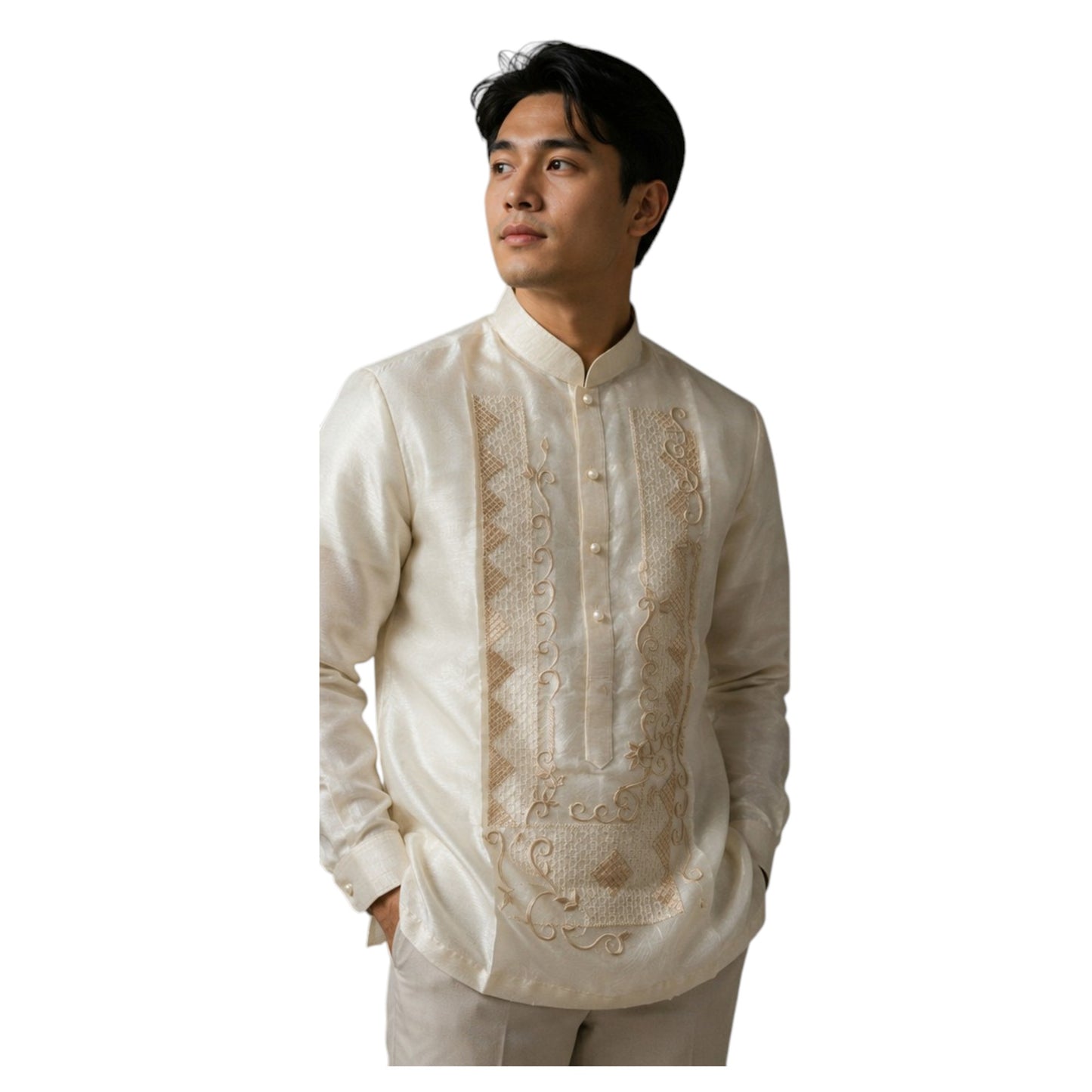 Barong Tagalog Chinese Collar plain Premium Quality