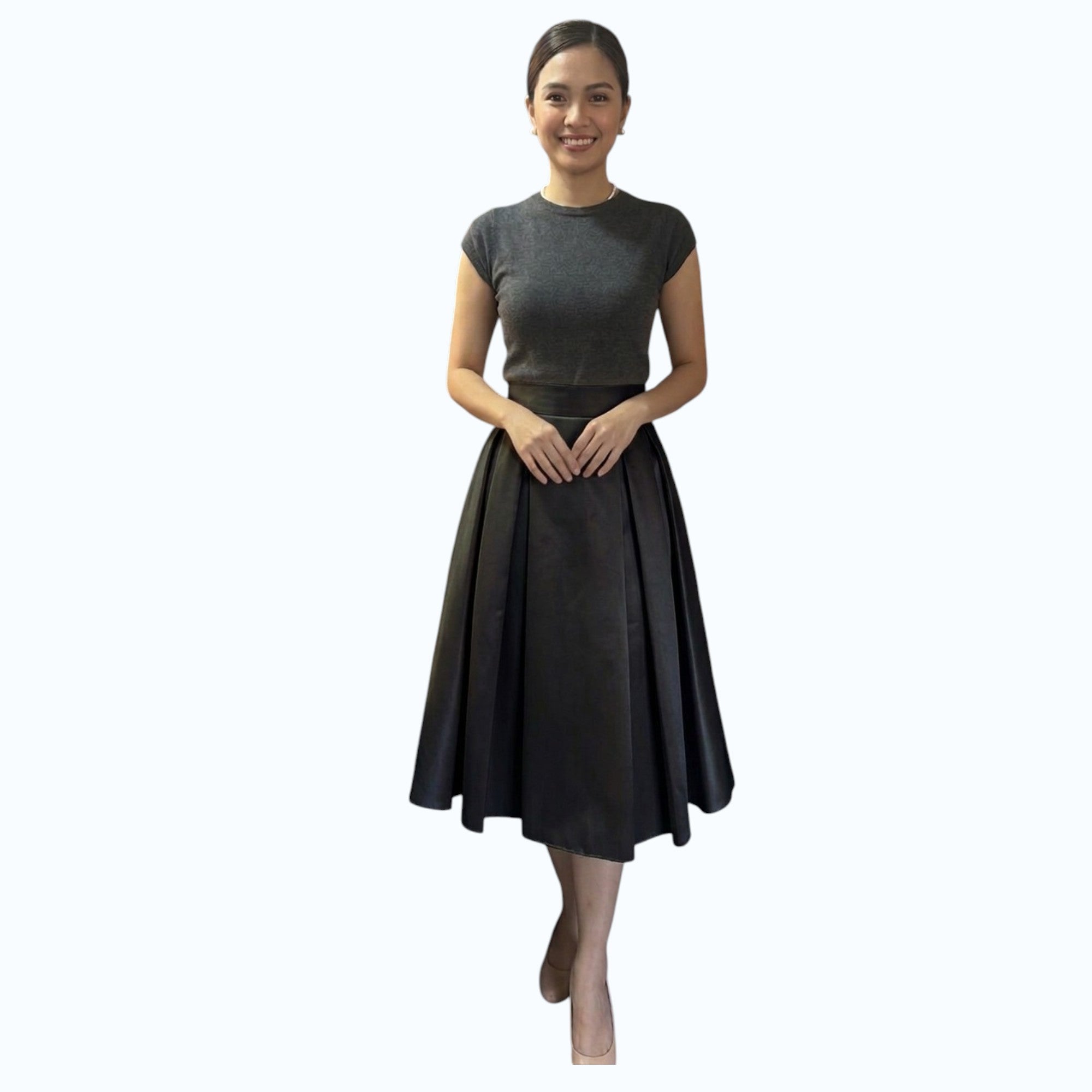Modern Midi Skirt Premium Quality Fabric Heavy satin