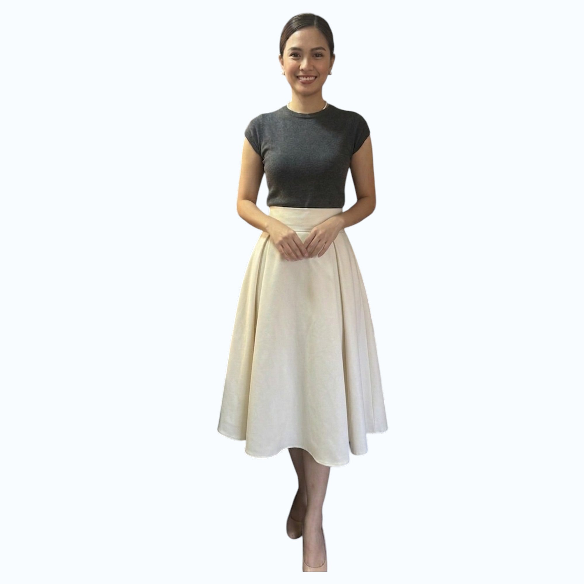 Modern Midi Skirt Premium Quality Fabric Heavy satin