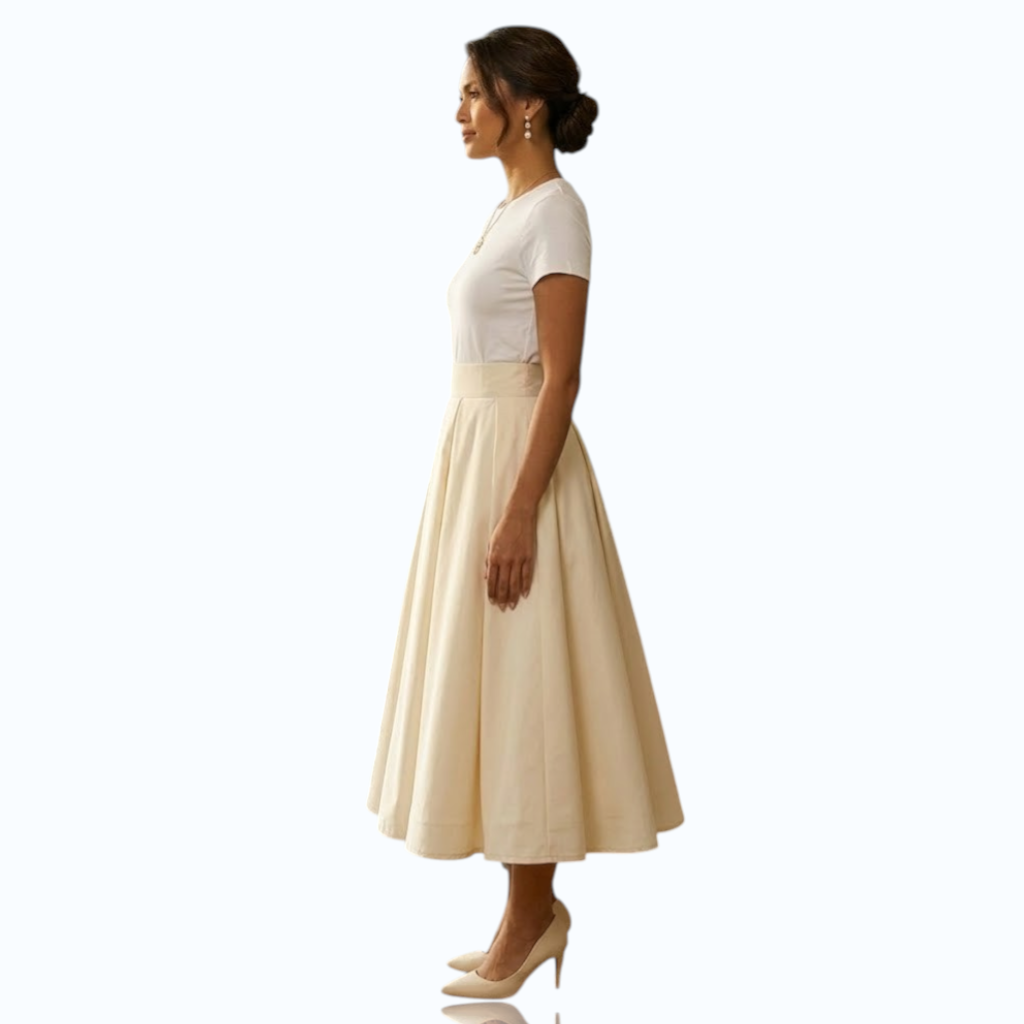 Modern Midi Skirt Premium Quality Fabric Heavy satin