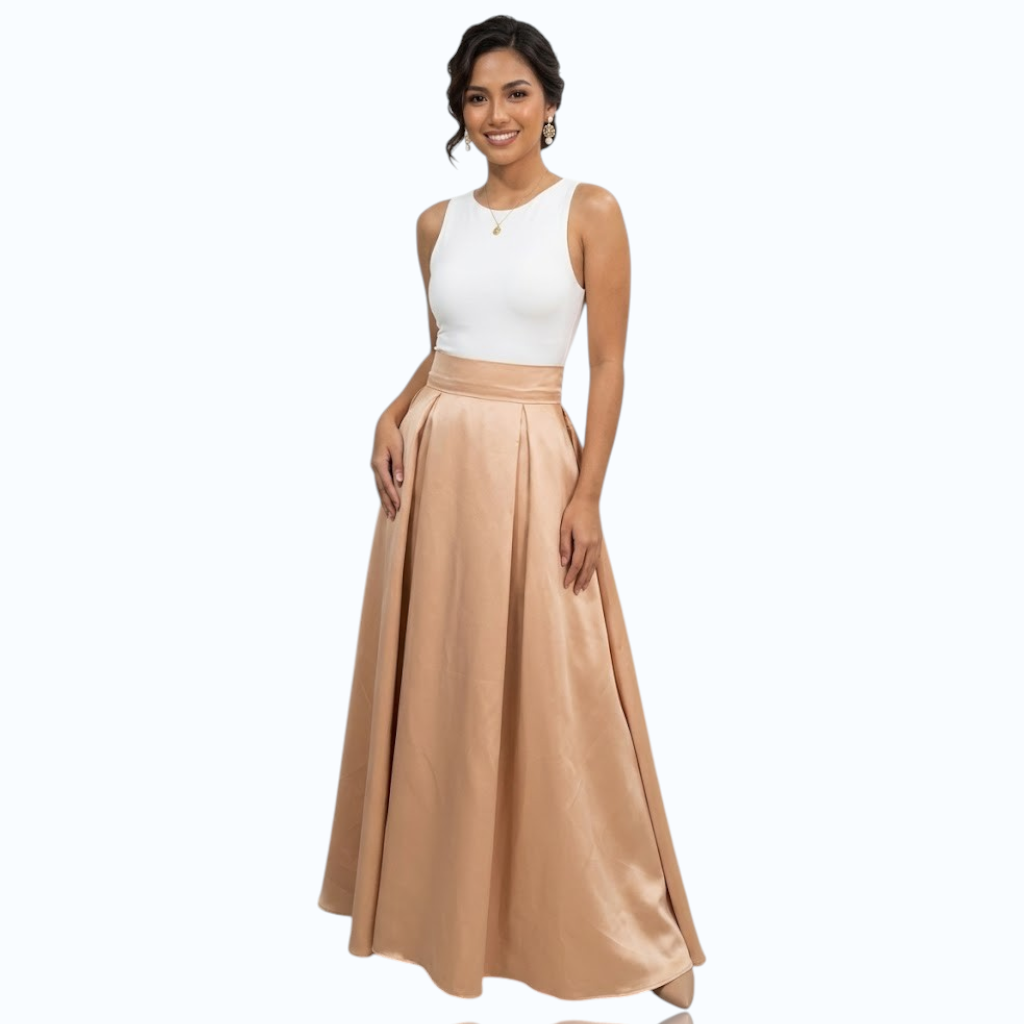 Modern Traditional Long gown Skirt Premium Heavy Satin Fabric