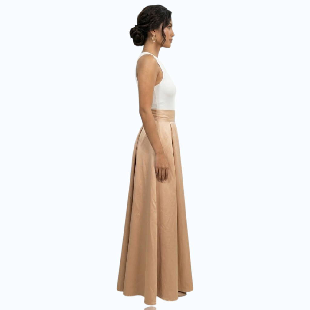 Modern Traditional Long gown Skirt Premium Heavy Satin Fabric