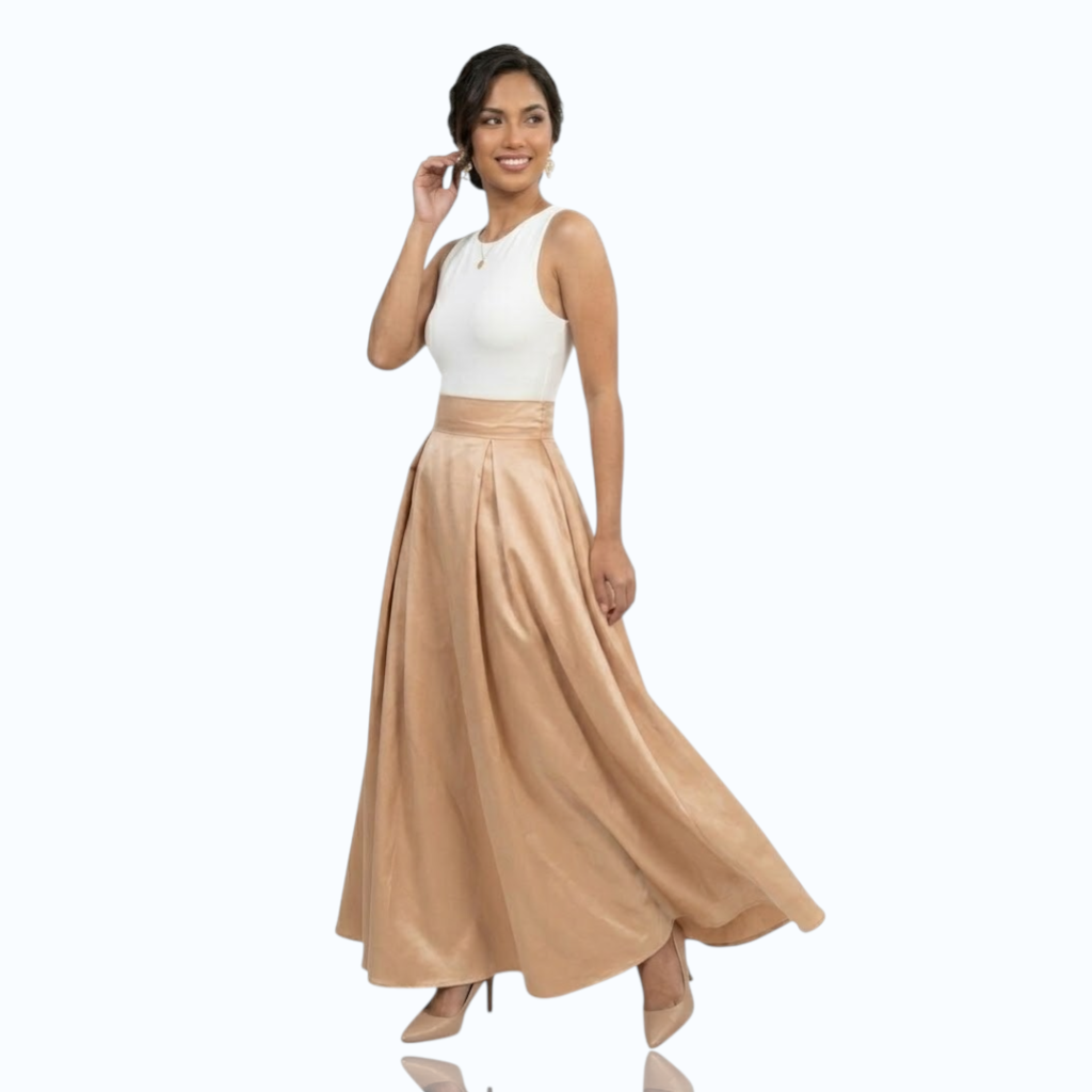 Modern Traditional Long gown Skirt Premium Heavy Satin Fabric