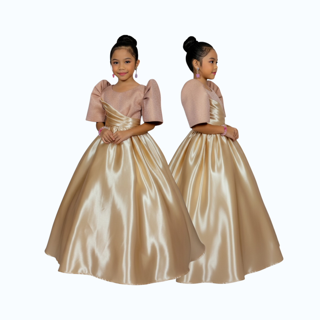 Modern Filipiniana long gown for kid Premium Quality fashionable simple elegant