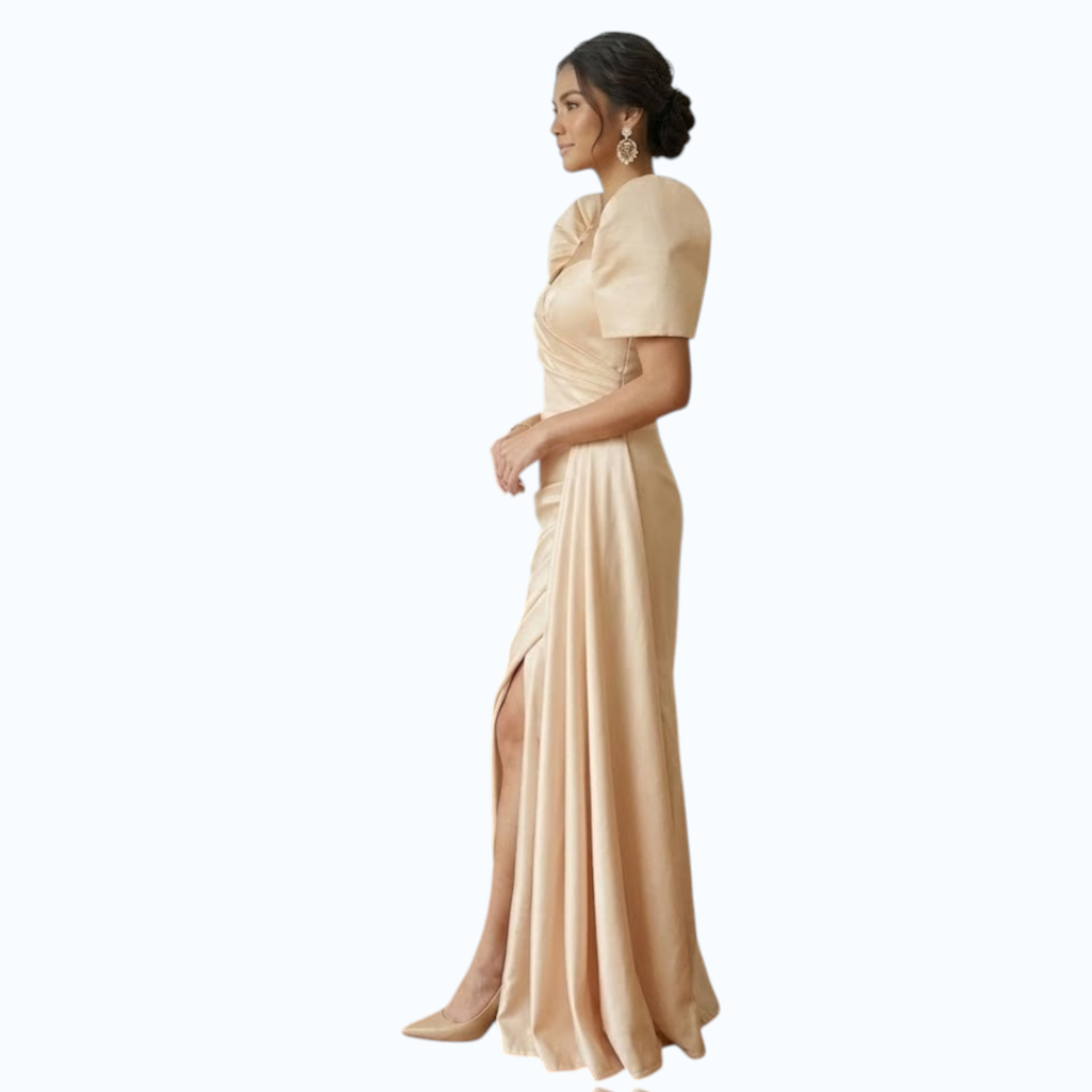 Filipiniana Long gown premium Duchess fabric simple and elegant design