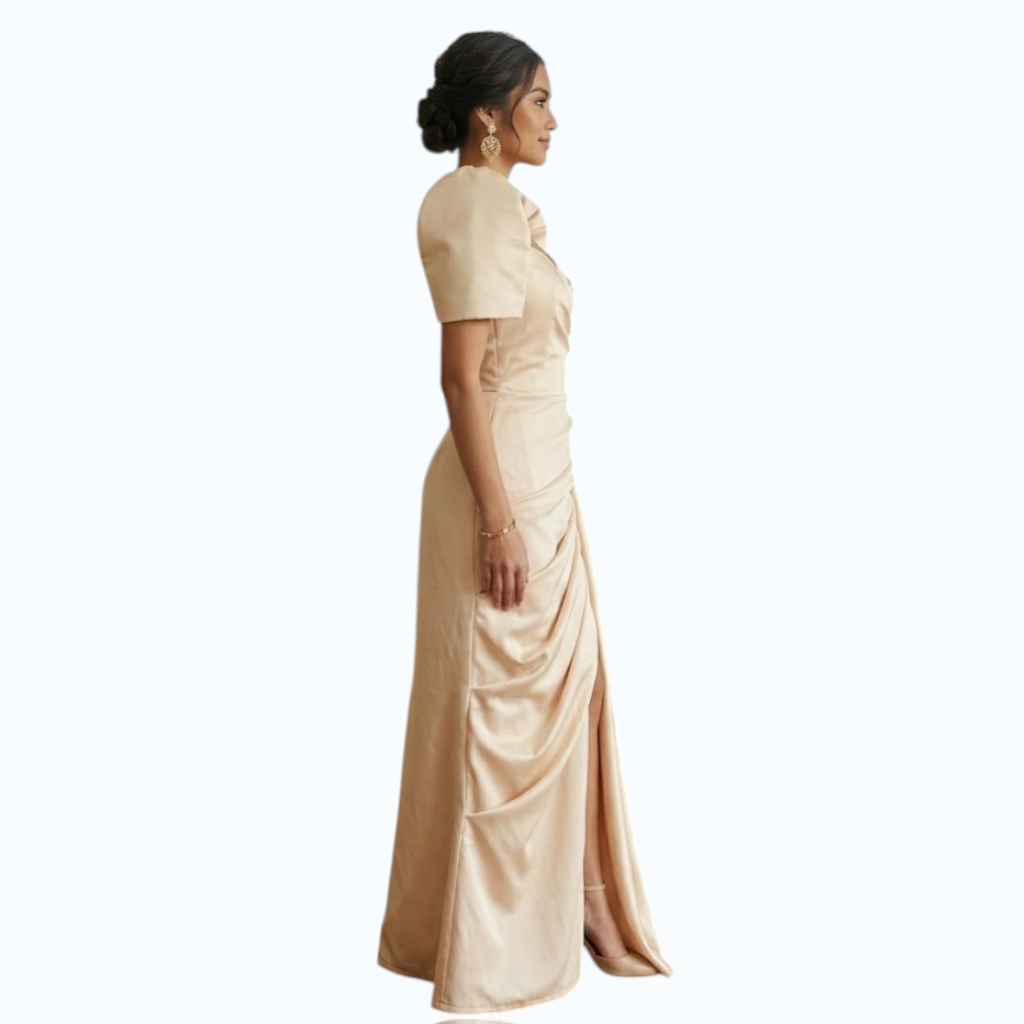 Filipiniana Long gown premium Duchess fabric simple and elegant design