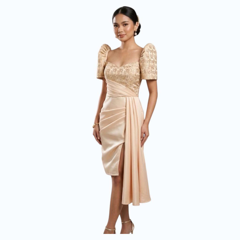 Filipiniana Mini dress spanish lace top premiun quality