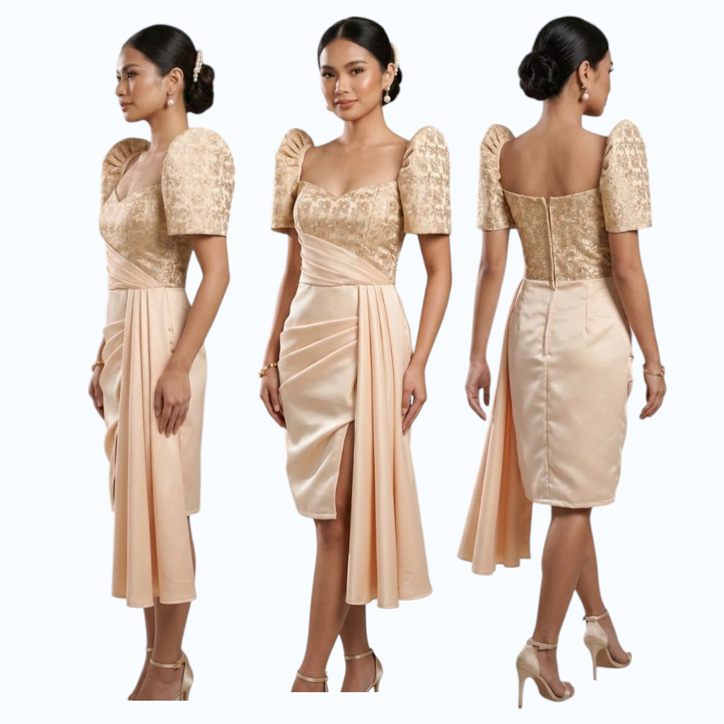 Filipiniana Mini dress spanish lace top premiun quality