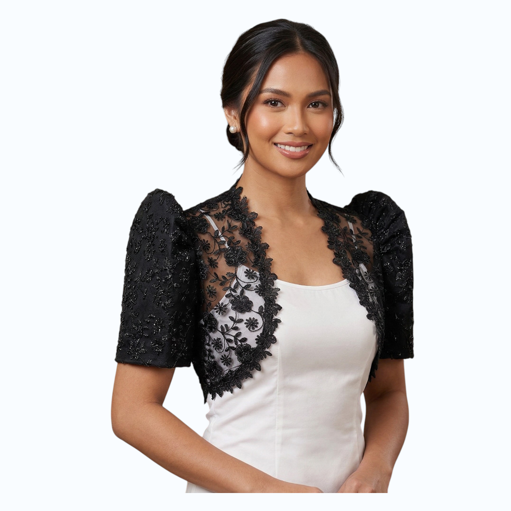Premium Filipiniana Bolero Made of spanish lace fabric simple and elegant-BOLERO ONLY
