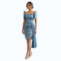 Filipiniana Mini Dress detachable Sleeve Premium Duchess fabric fashionable