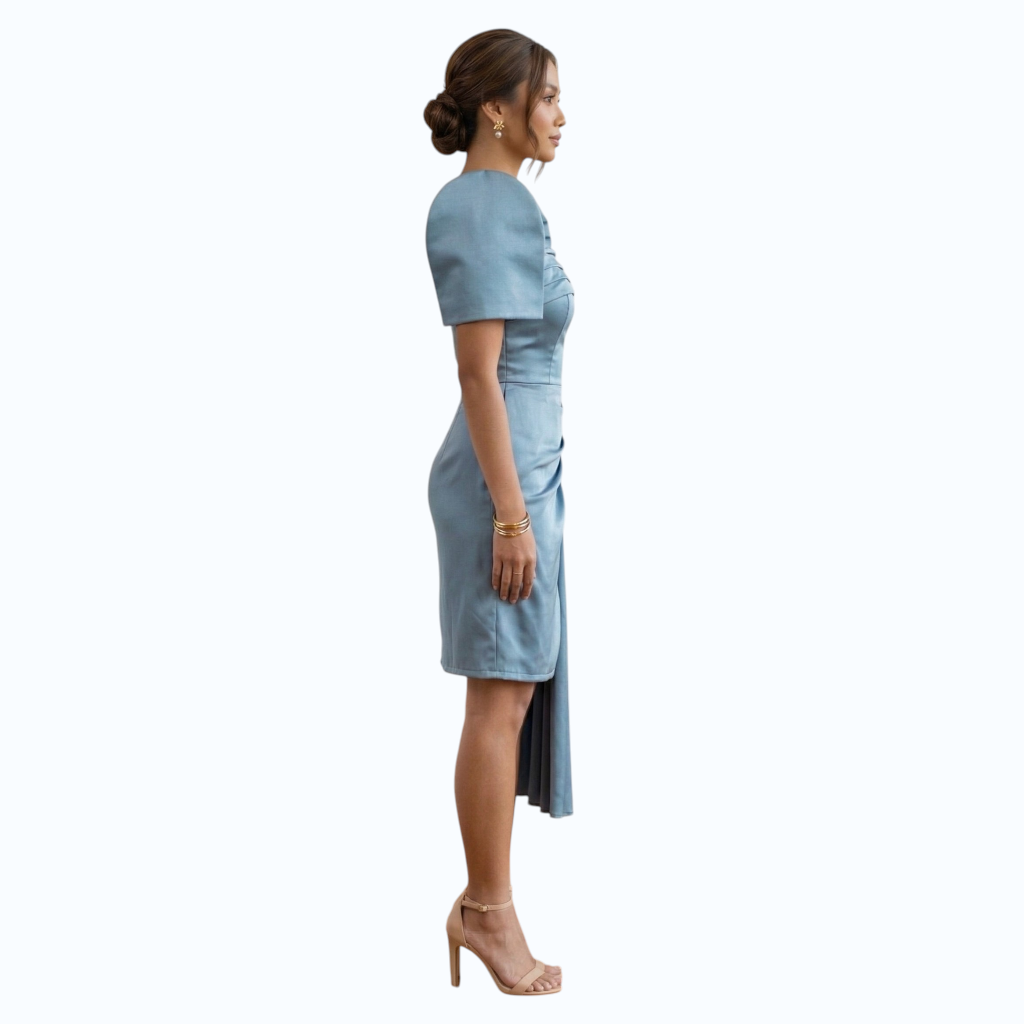 Filipiniana Mini Dress detachable Sleeve Premium Duchess fabric fashionable