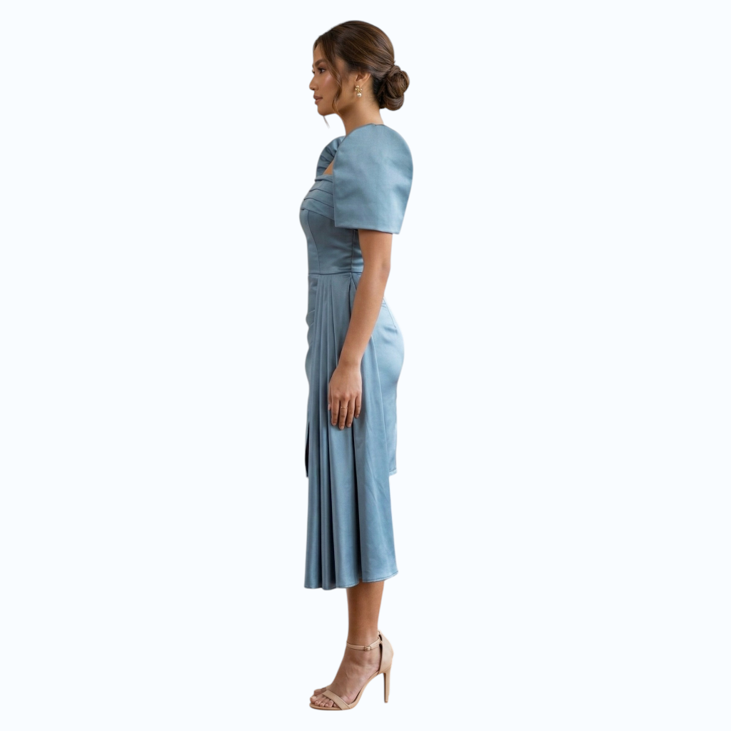 Filipiniana Mini Dress detachable Sleeve Premium Duchess fabric fashionable